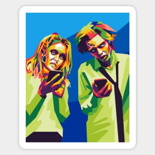 zombie couple Sticker